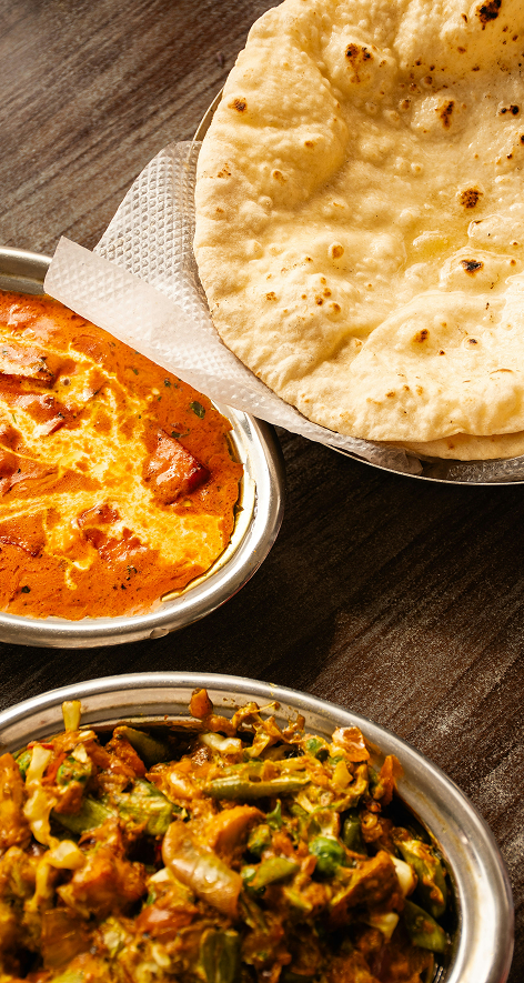 Indisches Essen und Wasser